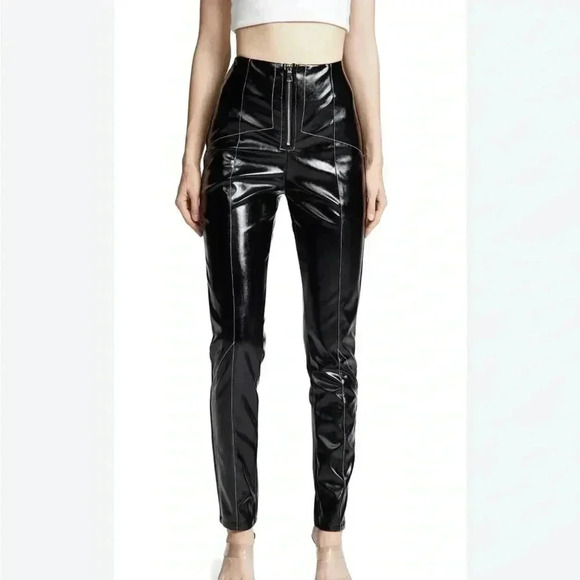 I.AM.GIA. Winona 2.0 Pants Jet  Black Faux Leather Motocross Bikercore Size S - Picture 1 of 7
